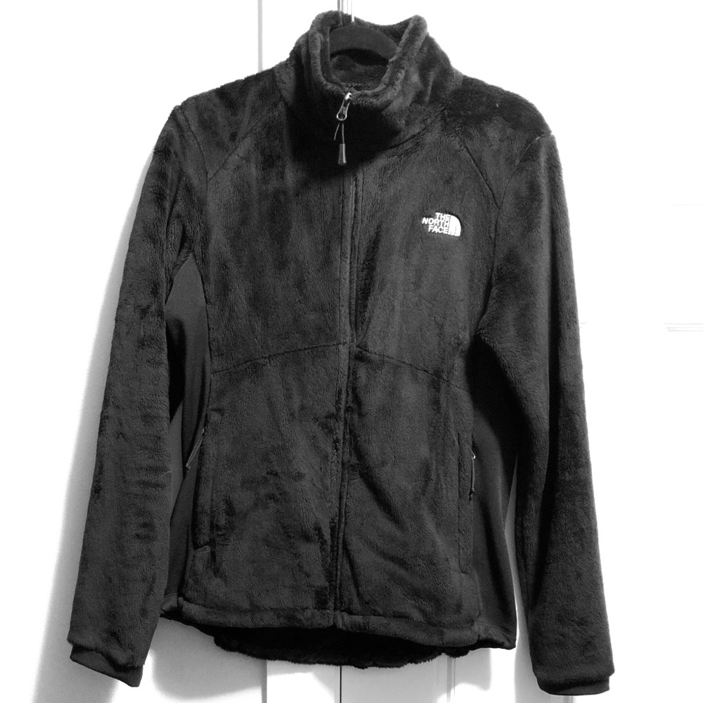 Black "Fuzzy" North Face Zip-Up Jacket